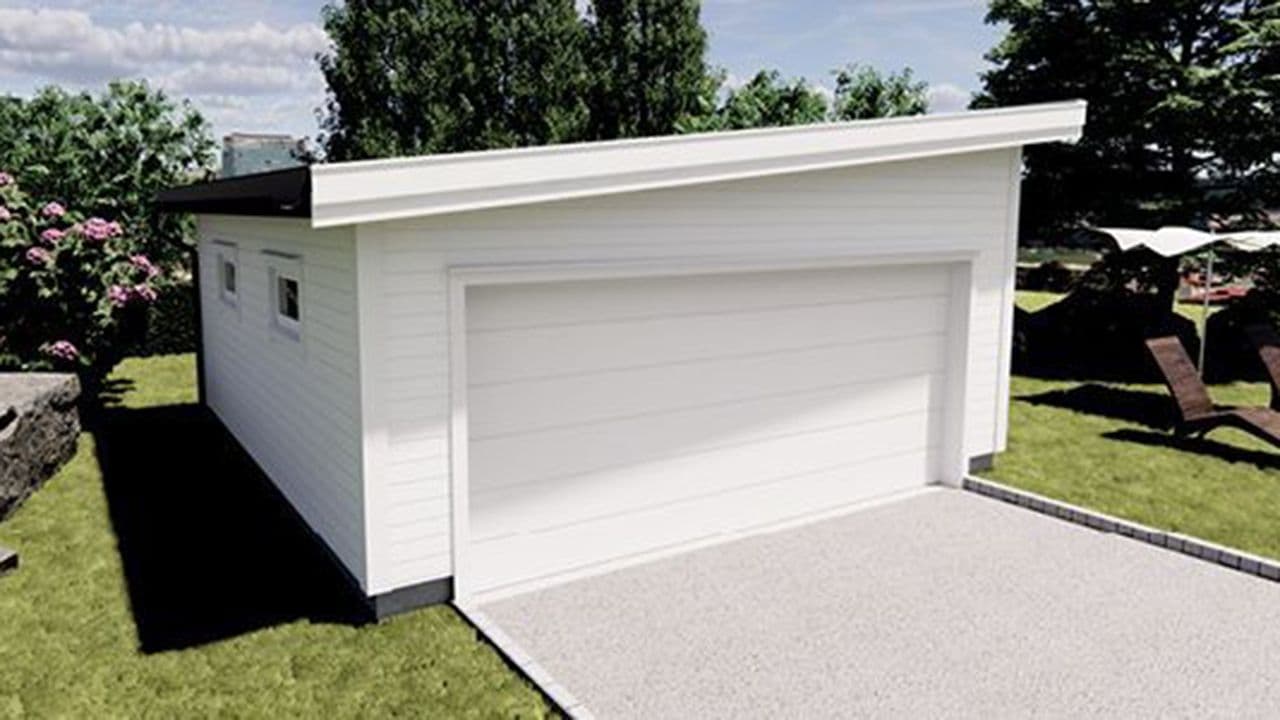 Garasje 7c: Dobbelgarasje skråtak 6 grader